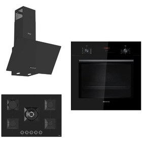 Resim Siemens - Ferre HB012FBB1T - SS035 - D086 Siyah Ankastre Set 