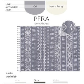 Resim Cool Halı Pera 1005 Gri Krem Hav Toz Vermez Yumuşak Dokulu Mutfak Antre Çocuk Odası Dokuma Makine Halısı 