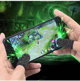 Resim Pugb Eldiven Oyun Çift Parmak Telefon Dokunmatik Oyuncu Eldiveni 