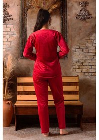 Resim Sude Kadın Kışlık Bisiklet Yaka Kadife Pijama Takımı K803/97 - 1 Adet 001 