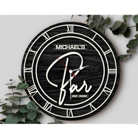 Resim Bk Gift Barlara Özel Dekoratif Siyah Ahşap Duvar Saati 35cm-10 , Bar Duvar Saati , Cafe Duvar Saati , Özel Ahşap Saat Kobitmeyen138340 Bk Gift 