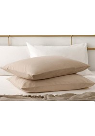 Resim 2 Adet Micro Yastık Kılıfı 50x70cm Cappuccino 