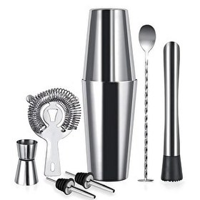 Resim Vosco VSC-700B 7 Parça Profesyonel Boston Kokteyl Shaker Seti 