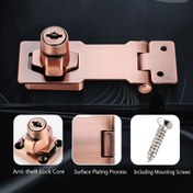 Resim 2 adet Bakır Rengi Metal Güvenlik Kilitleri, 6.35cm - Hırsızlık Karşıtı Çekirdek, 2 Anahtar & Montaj Vidaları Dahil, Kolay Kurulum - Kapılar, Dolaplar, Posta Kutuları, Çekmeceler, Ev Kapı Kilitleri İçin Mükemmel 