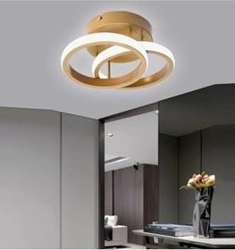 Resim Lambadar Hollyuv Model Tekli Plafonyer Led Beyaz Işık Ultra Power Led Avize Salon Mutfak Oda Hol Ledli Avize Gold Tek Ebat 0017-Holl-Yuv-Gold 