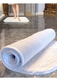 Resim Volga Beyaz Banyo Paspası 50x90 Cm , Duşakabin Önü Paspası Beyaz 