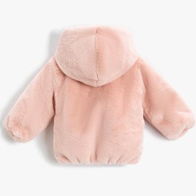 Resim Kız Bebek Kapüşonlu Peluş Mont Fermuarlı 