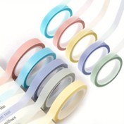 Resim 10 Rulo Vurgulayıcı Bantlar, 6mm x 5m 5 Renkli Şeffaf Şeritler, Morandi Neon Açık Vurgulayıcı Bantlar Kitap Sayfa İşaretleyicileri için, Kitap Notları için Kitap Sekmeleri 