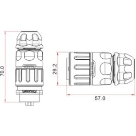 Resim Cnlinko YM-20-C09PE-02-001 9-Pin Su Geçirmez Konnektör - Erkek 