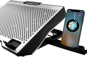 Resim Coverzone Telefon Tutuculu Profesyonel Dizüstü Bilgisayar Notebook Soğutucu Laptop Stand Işıklı Oyuncu Laptoplarına Özel 8 Büyük Fanı İle Hızlı Soğutma 2 USB Giriş S608 