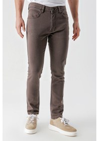 Resim Morven Erkek Kahve Mevsimlik Pamuk 5 Cep Slim Fit Jean Pantolon 25ms003008400 Kahve Kahve Kahverengi 
