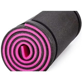 Resim 8mm Pembe-siyah Pilates Matı Çift Taraflı Kalın Spor Minderi 
