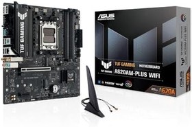 Resim ASUS TUF GAMING A620AM-PLUS WIFI AMD A620A AM5 DDR5 7600 2xDP HDMI Çift M2 USB3.2 AX WiFi + BT AURA RGB 2.5Gbit LAN mATX 8+2+1+1 Güç Aşamaları, ASUS TUF PROTECTION, BIOS Flashback 