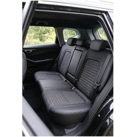 Resim Füme - Siyah Panda Chery Tiggo 7 Pro 2020 - 2026 Uyumlu Araca Özel Keten Oto Koltuk Kılıfı 