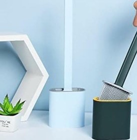 Resim Pratik Silikon Tuvalet Temizlik Fırçası Açık Ahşap 