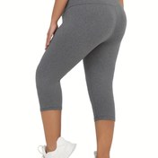 Resim Kadınlar için Büyük Beden Tayt, Süper Yumuşak Yüksek Bel Karın Kontrolü Yoga Capri Pantolon, Antrenman Koşu Taytı 