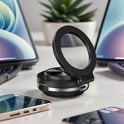 Resim Yeni elektrikli vantuzlu manyetik cep telefonu tutucu araba spor salonu manyetik vantuz açısı ayarlanabilir 360° dönebilen otomatik vakum emme kompakt ultra hafif taşınabilir evrensel braket 