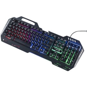 Resim TURBOX SniperNaga TR-GK101 USB Kablolu Gaming Standart Q Işıklı Metal Kasa Klavye 