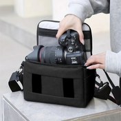 Resim Nylon Omuz Çantası DSLR Kameralar İçin Tasarlanmış, for Sony, Nikon, Canon ve Panasonic Markaları İçin Uygun, Canon EOS R Serisi ve Nikon Z Serisi Gibi Modeller Dahil. 