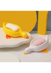 Resim Ördek Tasarımlı Sabunluk Sarı Ve Beyaz 