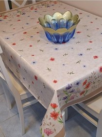 Resim Başak Ev Tekstili(3677) Elyaflı Pvc Muşamba - Desenli Silinebilir Masa Örtüsü Kahverengi? Kahverengi-140 x 160 
