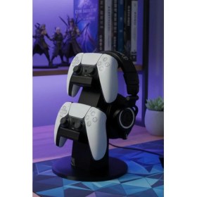 Resim Doyonix Ps5 Dualsense Çift Kol ve Kulaklık Standı Tutucu 2'li Oyun Konsolu Aksesuarı 
