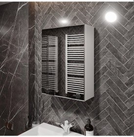 Resim Rosepal Mobilya Luna Aynalı Beyaz Banyo Dolabı Beyaz 