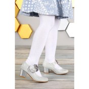 Resim Kiko Kids Kiko 751 Çupra Günlük Kız Çocuk 4 cm Topuk Babet Ayakkabı Gümüş 