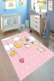 Resim Cotton Şönil Kaymaz Tabanlı Yıkanabilir Antibakteriyel Dijital Baskı Çocuk Halısı, CK-10181B-CTN-80X150 
