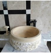 Resim Traverten Naturel Patlatma Mermer Lavabo 