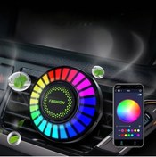 Resim gaman 3d Araç Içi Rgb Bluetoothlu Sese Duyarlı Ekolayzer 24 Led (şarjlı-taşınabilir) Araç Ritim Ledi 