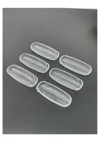 Resim 6 Lı Cam Mini Kayık Tabak Kase Kahvaltılık 14 6cm şeffaf 