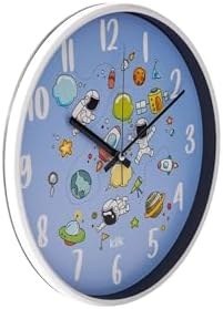 Resim Slim Uzay Çocuk Odası Saati - Mavi - 30 Cm 