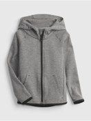 Resim GAP Erkek Bebek Gri Gapfit Fit Tech Kapüşonlu Sweatshirt 