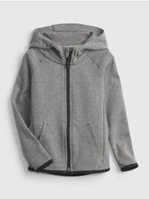 Resim GAP Erkek Bebek Gri Gapfit Fit Tech Kapüşonlu Sweatshirt 