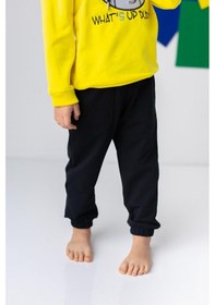 Resim Zeyland Unisex Çocuk Lastikli Düz Jogger Eşofman Altı-sıyah Siyah 