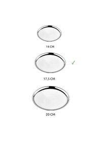 Resim 6'lı Paslanmaz Çelik Sunum Tatlı Tabağı İkram Tabağı 17 Cm 