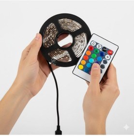Resim 2 Metre Kumandalı Usb Led Şerit Işık Renk Ayarlı Dekoratif Ortam Ve Ambiyans Aydınlatması Çok Renkli 
