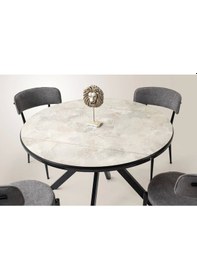 Resim Ahşap Yuvarlak Açılır Büyüyen Yemek Masası Cappicino 70x120cm Capicino 