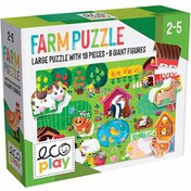 Resim Ecoplay Shaped Puzzle Farm 29556 