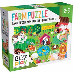 Resim Ecoplay Shaped Puzzle Farm 29556 