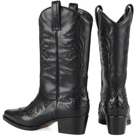 Resim Siyah Bayan Kovboy Çizmesi (Dawn) 