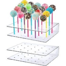 Resim Puluz 4 Adet 20 Delikli Lolipop Standı Beyaz ((Yurt Dışından) 