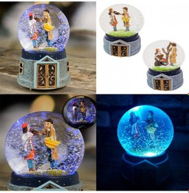 Resim Büro Ev Ofis Hediyesi İçin Tekli Maksi Işıklı Pilli Sistem Kar Küresi 