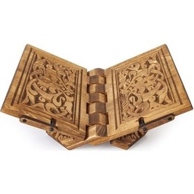 Resim Ahşap Masaüstü Delikli Rahle Kitap Okuma Standı V Rahle 