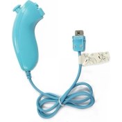 Resim Vigortrading Nintendo Wii Konsolu Için Mavi Hareket Tabanlı Kablolu Nunchuck Denetleyici Video Oyunu El Kavisli Oyun Kolu Denetleyicisi (Yurt Dışından) 