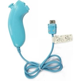 Resim Vigortrading Nintendo Wii Konsolu Için Mavi Hareket Tabanlı Kablolu Nunchuck Denetleyici Video Oyunu El Kavisli Oyun Kolu Denetleyicisi (Yurt Dışından) 