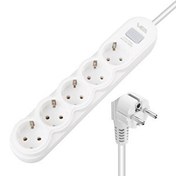 Resim VEA VA-21569 5'li Anahtarlı 1.5 Metre Beyaz Akım Korumalı Priz 