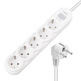 Resim VEA VA-21569 5'li Anahtarlı 1.5 Metre Beyaz Akım Korumalı Priz 