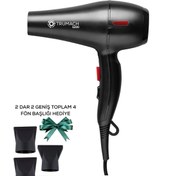 Resim Trumach 2400 W Turbo Professional Fön Makinesi & Saç Kurutma 85 Db Düşük Ses Uzun Ömürlü Siyah 3m Uzun Kablo 